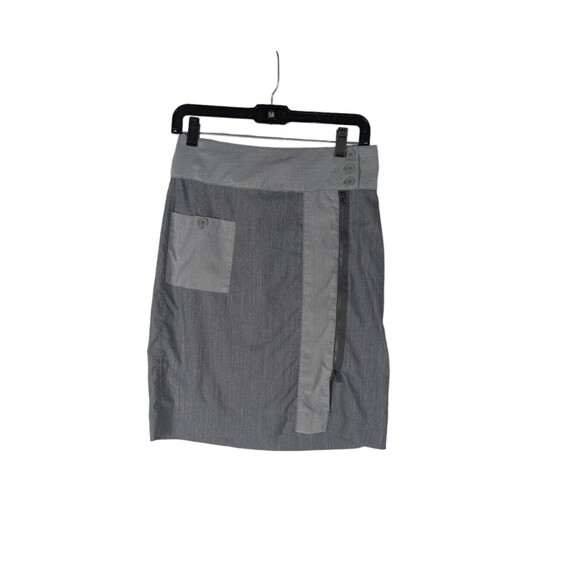 Royal Robbins Skirt 2 Women's Gray Zipper Detail Front Pocket Nylon Straight - Picture 1 of 6